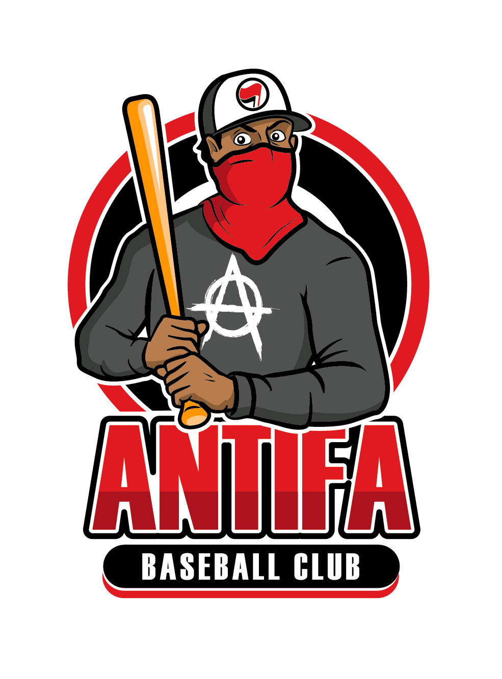 estampa frase Antifa baseball club